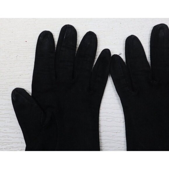 VINTAGE WOMEN'S BLACK SOFT SUEDE GLOVES - ALEXETTE - 6.5 - Picture 10 of 15